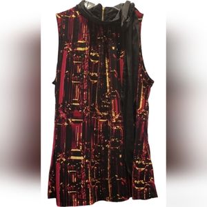 Worthington sleeveless silky top with high neck side bow. Sz XL